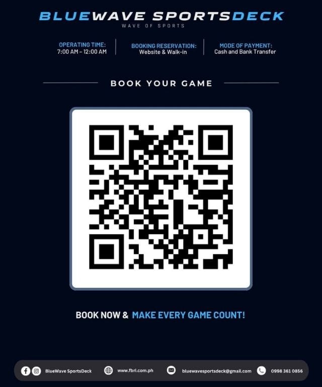 Bluewave sports deck reservation system